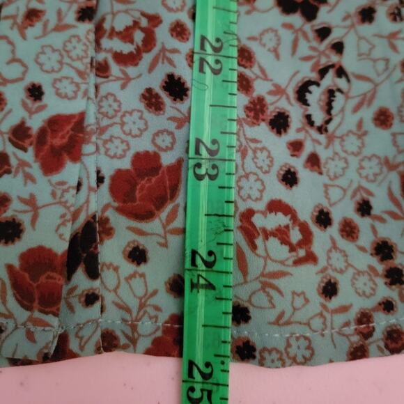 Free People Floral Ruffle Button Up Long Balloon Sleeve Peasant Poet Blouse - S - Picture 6 of 8